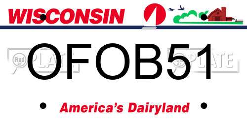 OFOB51 Wisconsin License Plate