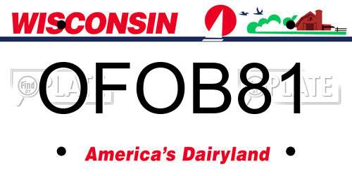 OFOB81 Wisconsin License Plate