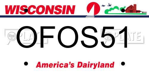 OFOS51 Wisconsin License Plate