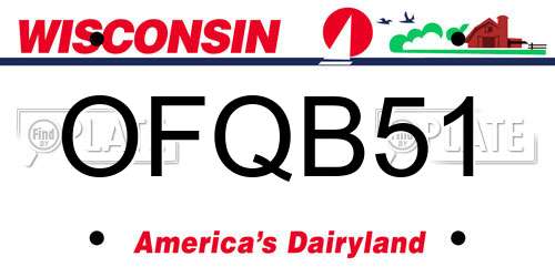 OFQB51 Wisconsin License Plate