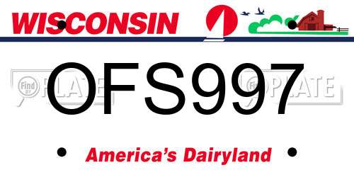 OFS997 Wisconsin License Plate
