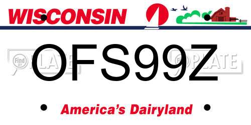 OFS99Z Wisconsin License Plate