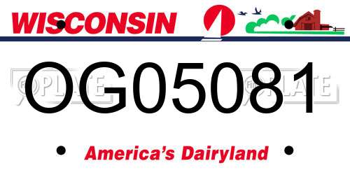 OG05081 Wisconsin License Plate