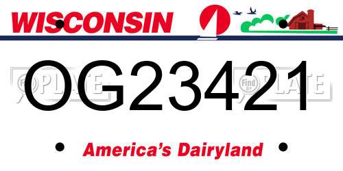 OG23421 Wisconsin License Plate