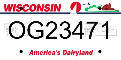 OG23471 Wisconsin License Plate