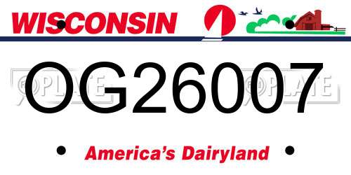 OG26007 Wisconsin License Plate