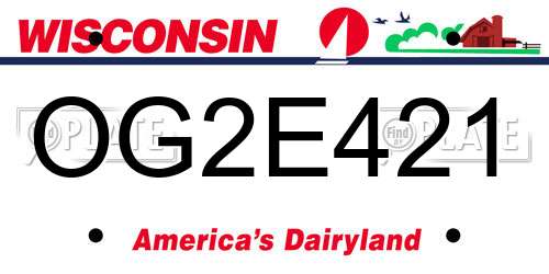 OG2E421 Wisconsin License Plate