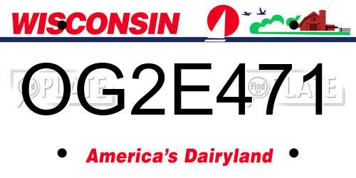 OG2E471 Wisconsin License Plate