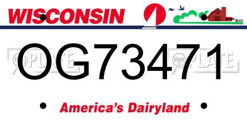 OG73471 Wisconsin License Plate