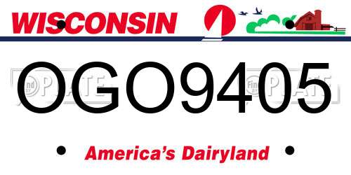 OGO9405 Wisconsin License Plate