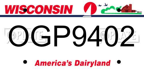 OGP9402 Wisconsin License Plate