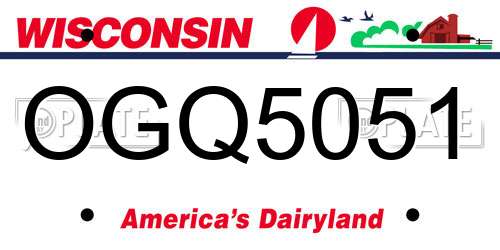 OGQ5051 Wisconsin License Plate