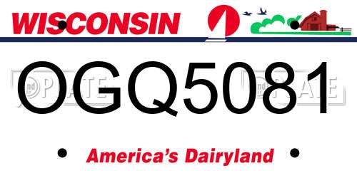 OGQ5081 Wisconsin License Plate