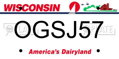 OGSJ57 Wisconsin License Plate