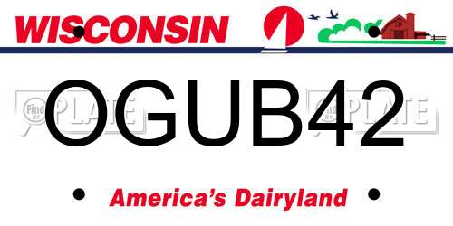 OGUB42 Wisconsin License Plate