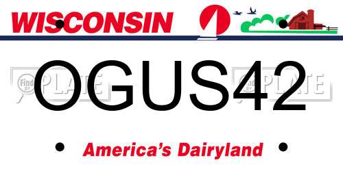 OGUS42 Wisconsin License Plate