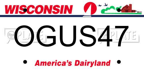 OGUS47 Wisconsin License Plate