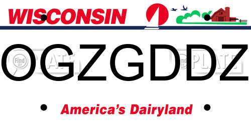 OGZGDDZ Wisconsin License Plate