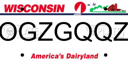 OGZGQQZ Wisconsin License Plate