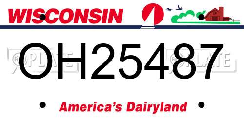 OH25487 Wisconsin License Plate