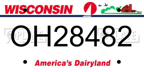 OH28482 Wisconsin License Plate