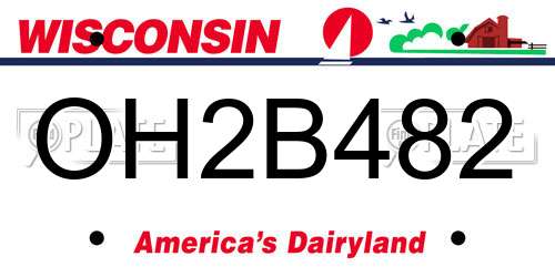 OH2B482 Wisconsin License Plate