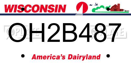 OH2B487 Wisconsin License Plate