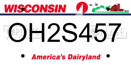 OH2S457 Wisconsin License Plate