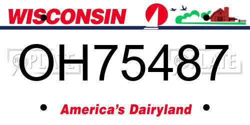 OH75487 Wisconsin License Plate