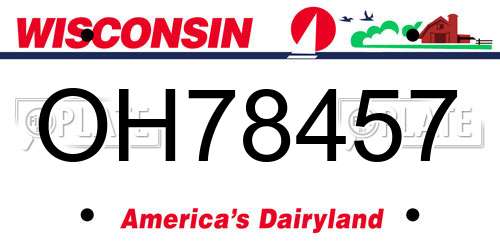 OH78457 Wisconsin License Plate