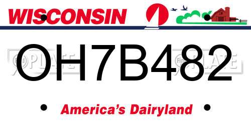 OH7B482 Wisconsin License Plate