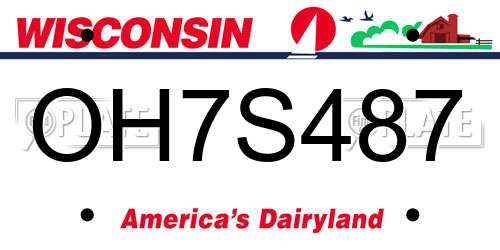 OH7S487 Wisconsin License Plate