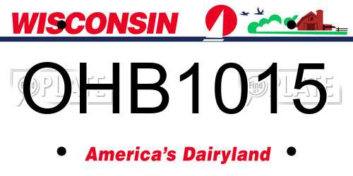 OHB1015 Wisconsin License Plate