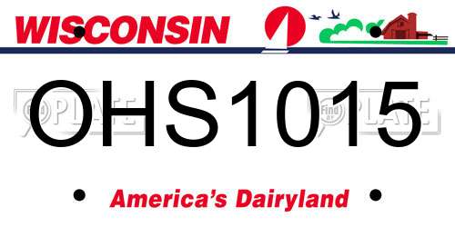 OHS1015 Wisconsin License Plate