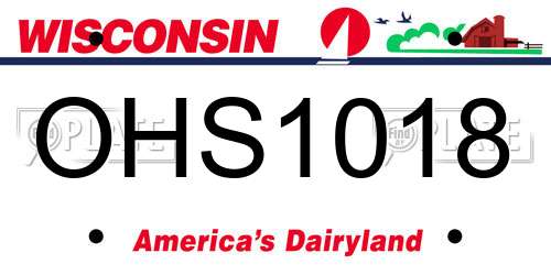 OHS1018 Wisconsin License Plate