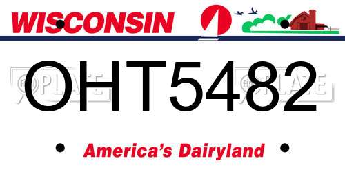 OHT5482 Wisconsin License Plate