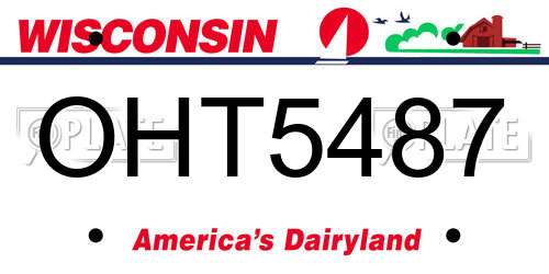 OHT5487 Wisconsin License Plate