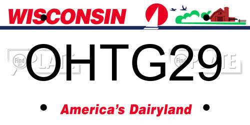 OHTG29 Wisconsin License Plate