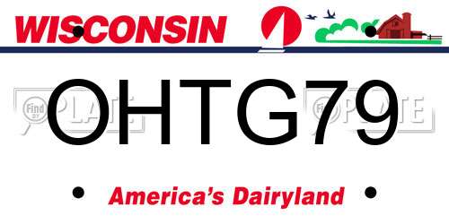 OHTG79 Wisconsin License Plate