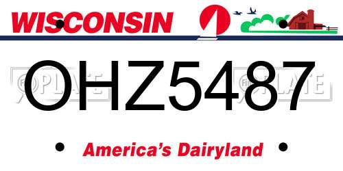 OHZ5487 Wisconsin License Plate