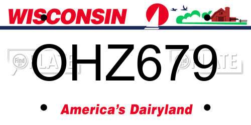 OHZ679 Wisconsin License Plate