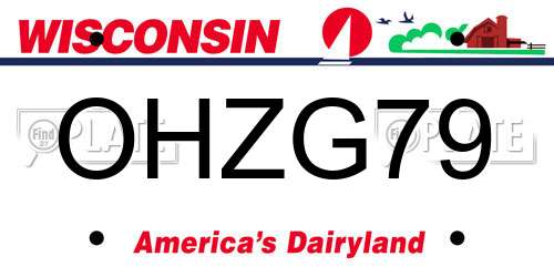 OHZG79 Wisconsin License Plate