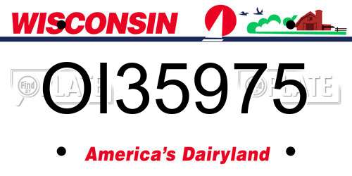OI35975 Wisconsin License Plate