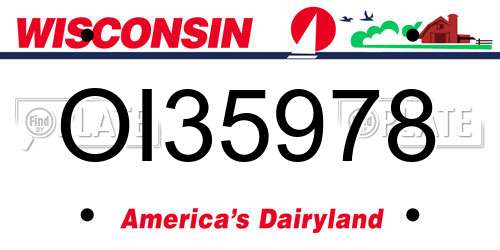OI35978 Wisconsin License Plate