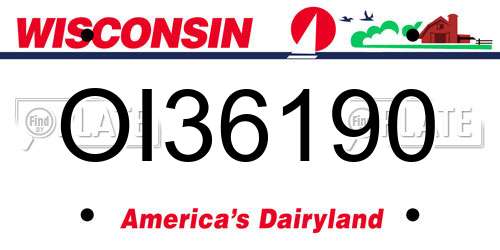 OI36190 Wisconsin License Plate