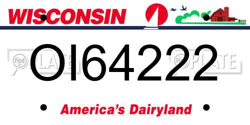 OI64222 Wisconsin License Plate