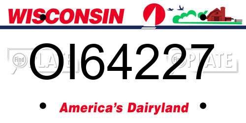 OI64227 Wisconsin License Plate