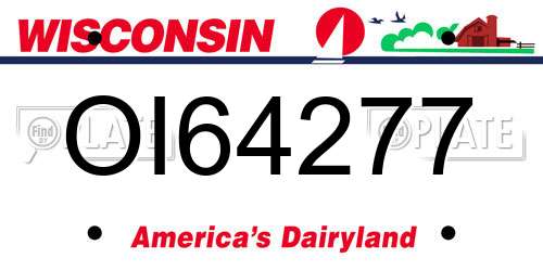 OI64277 Wisconsin License Plate