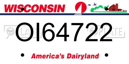 OI64722 Wisconsin License Plate