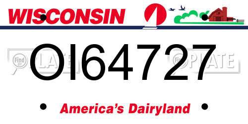 OI64727 Wisconsin License Plate